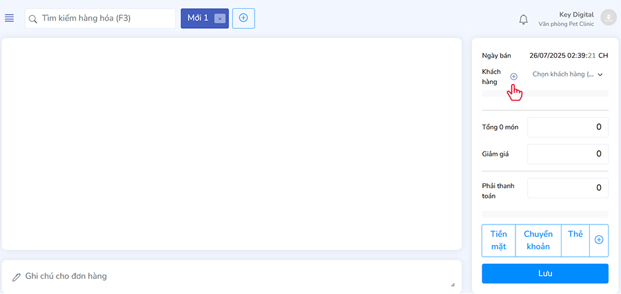 Tạo tài khoản mới từ đơn hàng