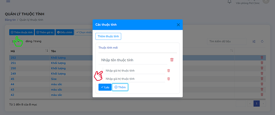Tạo thuộc tính mới
