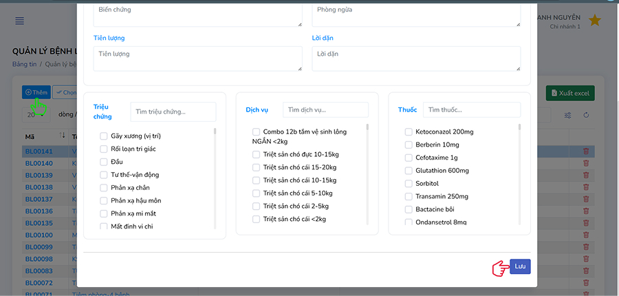 Liên kết triệu chứng - thuốc - dịch vụ