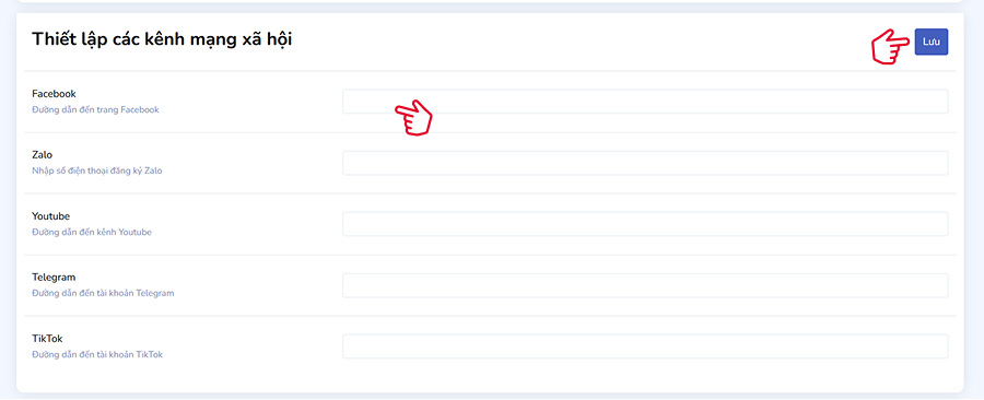 Thiết lập mạng xã hội