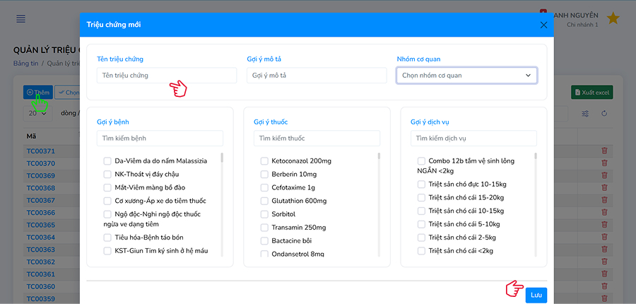 Thêm triệu chứng mới