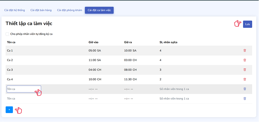 Thêm ca làm việc mới