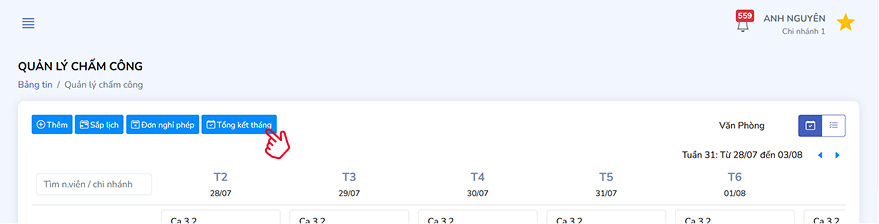 Chọn tổng kết tháng